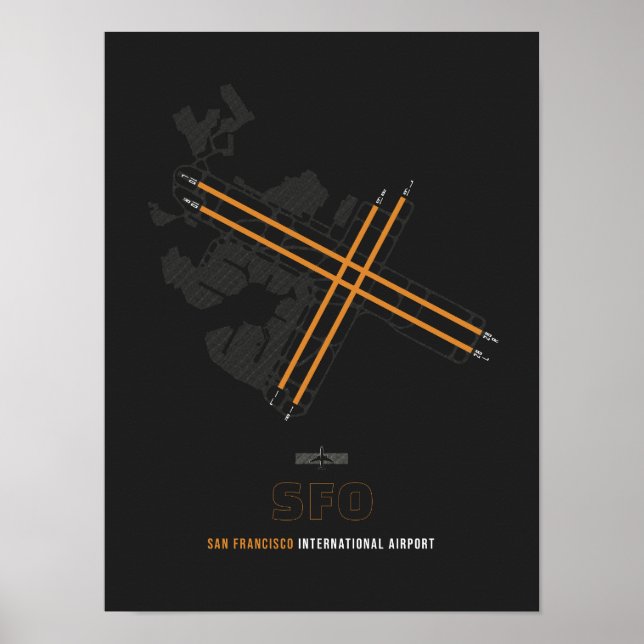 SFO - Flughafenleitdiagramm des Flughafens San Fra Poster (Vorne)