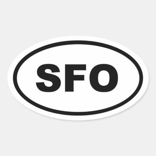 SFO San Francisco Ovaler Aufkleber (Vorderseite)