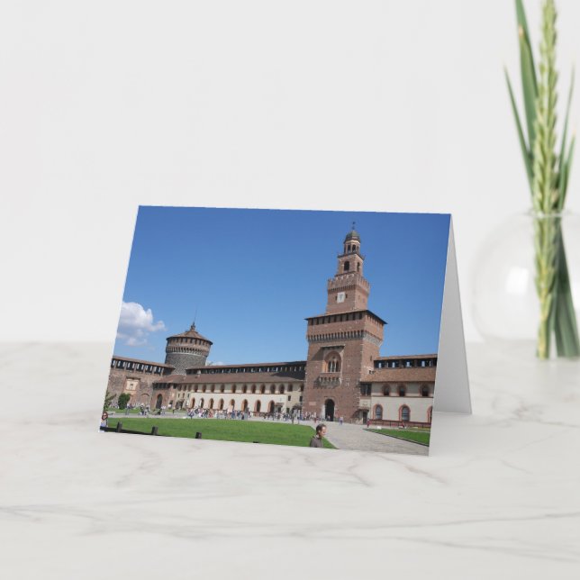 Sforza Castle - Milano, Italia Grußkarte Karte (Vorderseite)