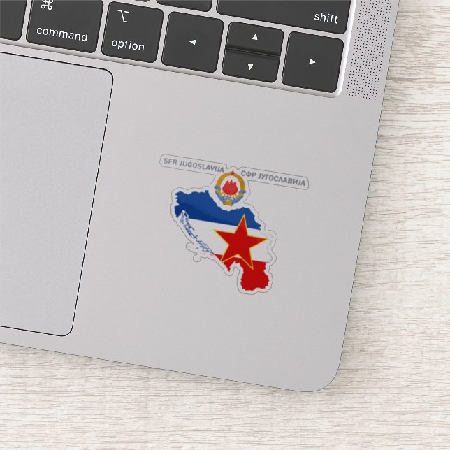 SFR Jugoslawien - Karte - Emblem - Flag Vinyl Stic Aufkleber (Ausschnitt)
