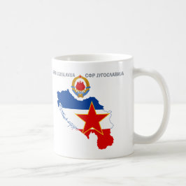 SFR Jugoslawien - Karte - Emblem - Flaggen-Becher Kaffeetasse