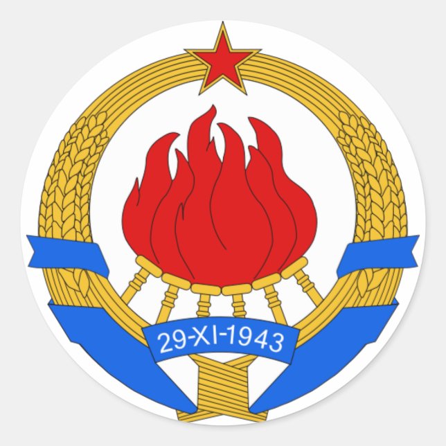 SFRJ RUNDER AUFKLEBER (Vorderseite)