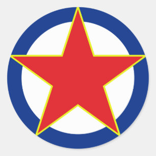 SFRJ RV i PVO Runder Aufkleber