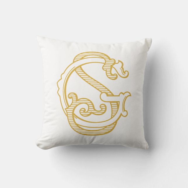 SG Monogram oder GS Monogram Throw Pillow Kissen (Vorderseite)