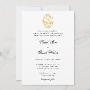 SG Monogram oder GS Monogram Wedding Einladungen