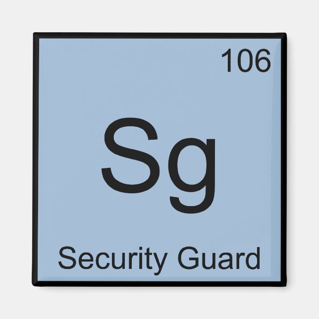 Sg. - Symbol des chemischen Elements des Sicherhei Magnet (Vorne)