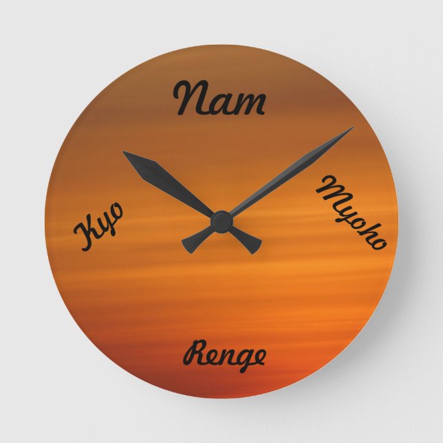 SGI Buddhist Clock - Nam Myoho Renge Kyo Runde Wanduhr (Vorderseite)