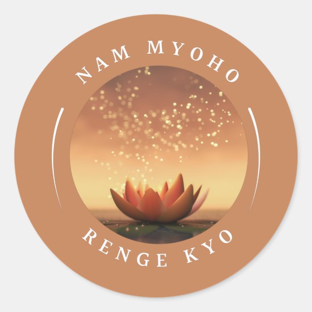 SGI Buddhist Stickers mit Lotus Design und NMRK (Vorderseite)