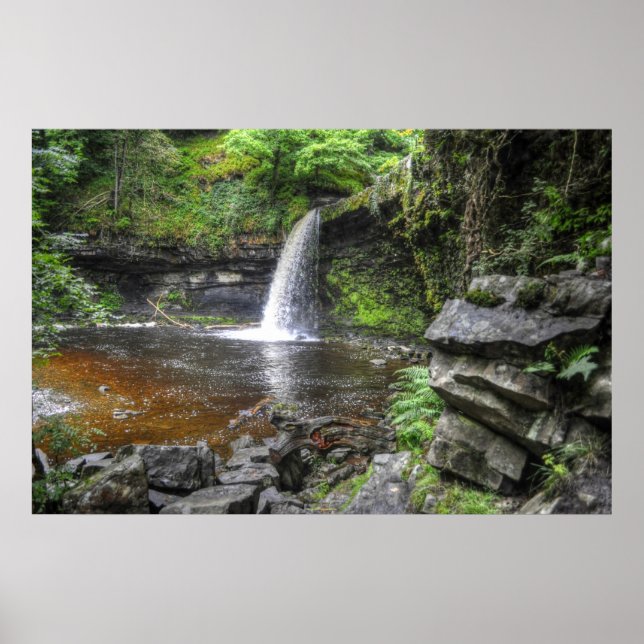 Sgwd Gwladys at Pontneddfechan Wasserfall, Wales Poster (Vorne)