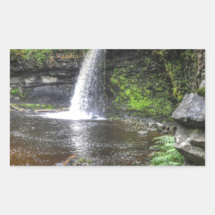 Sgwd Gwladys at Pontneddfechan Wasserfall, Wales Rechteckiger Aufkleber
