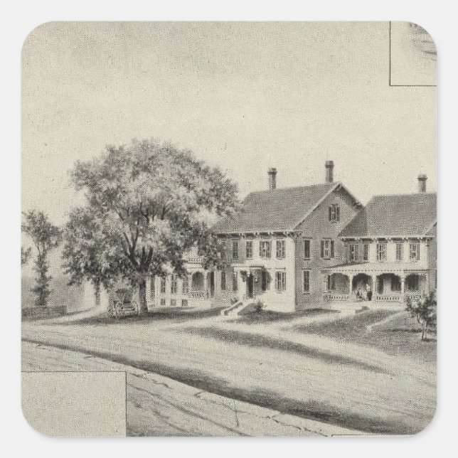 SH Dow Residenz Quadratischer Aufkleber (Vorderseite)