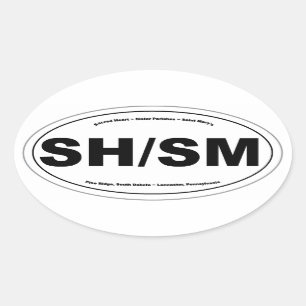 SH/SM Oval-Aufkleber Ovaler Aufkleber