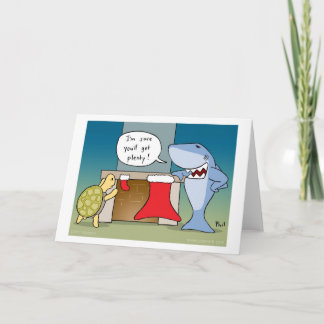 Shaaark Cartoon Weihnachtskarte Feiertagskarte
