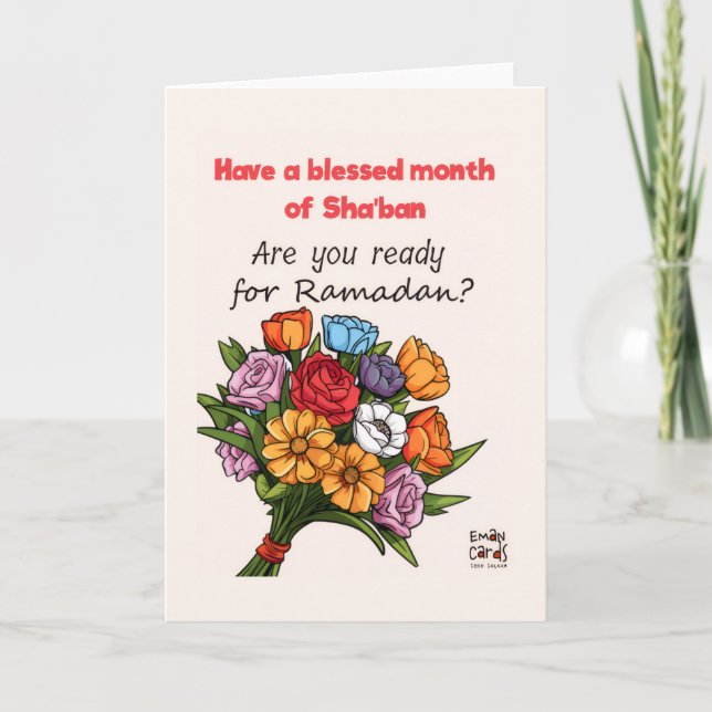 Shaban - Holy Month Blessings - Bouquet Karte (Vorderseite)