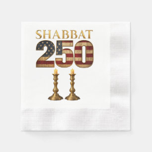 Shabbat 250 Kerze   Jüdisches Amerikanisches Erbe Serviette