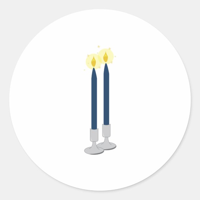 Shabbat Candle Runder Aufkleber (Vorderseite)