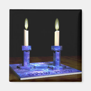 Shabbat Candlesticks Magnet