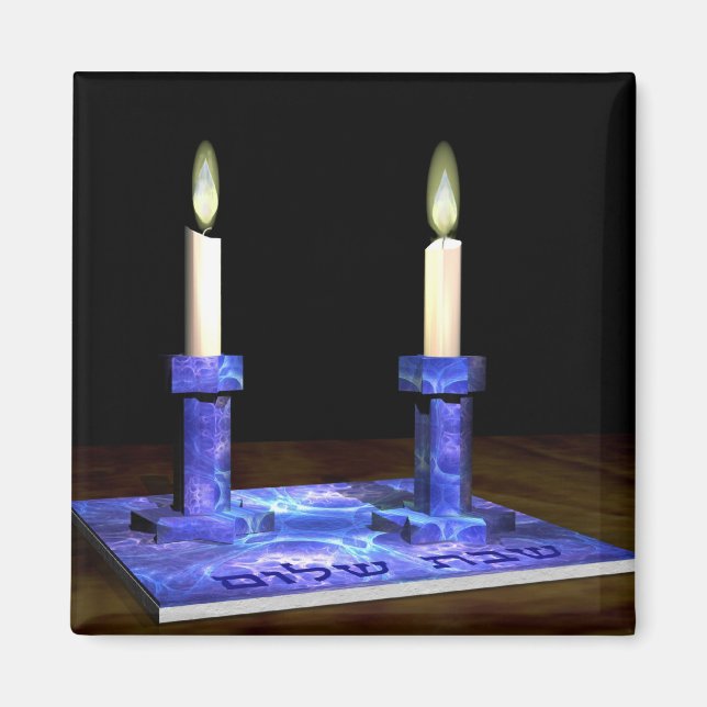 Shabbat Candlesticks Magnet (Vorne)