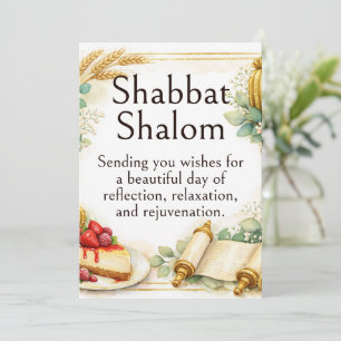 Shabbat Schalom, Aquarell Whimsical Sukkulenten Karte