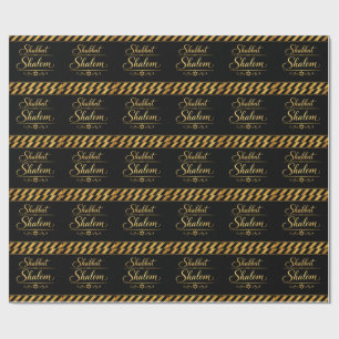 Shabbat Schalom jüdische Judaica Gold Schwarz Luxu Geschenkpapier