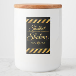 Shabbat Schalom jüdische Judaica Gold Schwarz Luxu Lebensmitteletikett