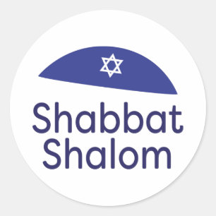 Shabbat Shalom-Aufkleber Runder Aufkleber