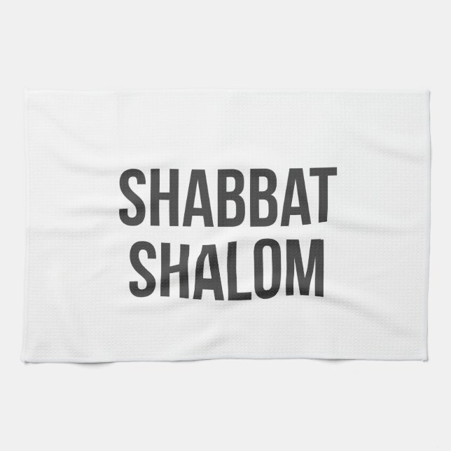 Shabbat Shalom Geschirrtuch (Horizontal)
