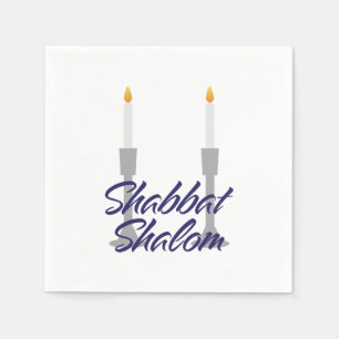 Shabbat shalom Gruß und candlesticPaper Napkin Serviette