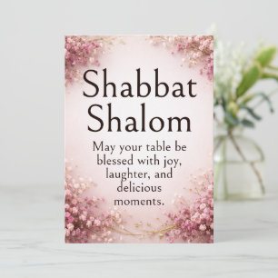 Shabbat Shalom Grußkarte, Lila Baby's Breath, Karte