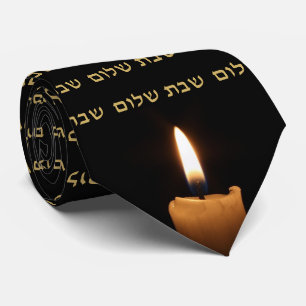 Shabbat Shalom Hebrew Jüdische Shabbos Kerzen Krawatte