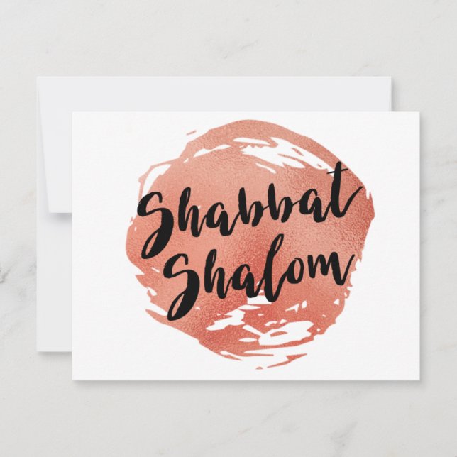 Shabbat Shalom Imitat-Rosen-Gold Dankeskarte (Vorderseite)