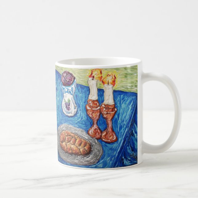 "Shabbat Shalom " Kaffeetasse (Rechts)