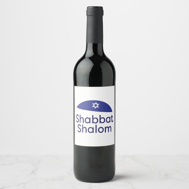 Shabbat Shalom Label Set Weinetikett (Vorderseite)