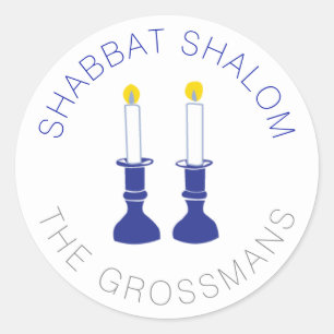 Shabbat Shalom leuchtet kundenspezifische Runder Aufkleber