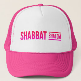 Shabbat Shalom Pink Truckerkappe