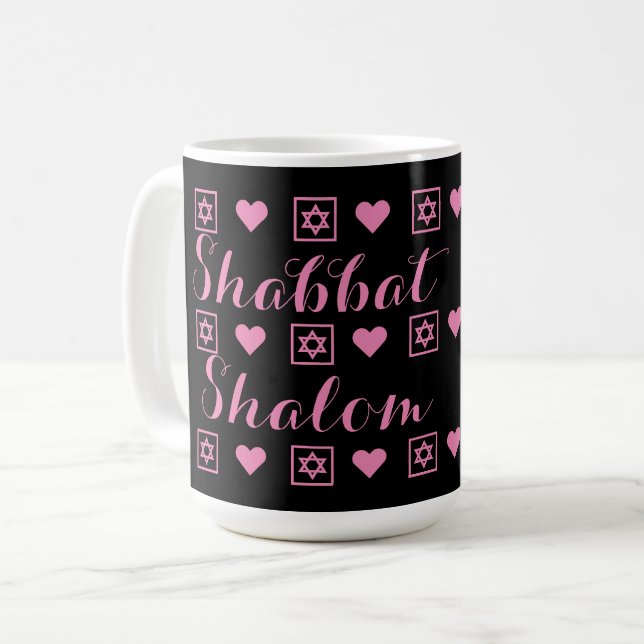 Shabbat Shalom Sabbat Kaffeetasse (Vorderseite Links)