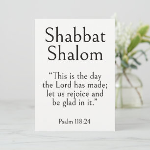Shabbat Shalom Schrift, Psalm 118:24, Moderne Kuns Karte