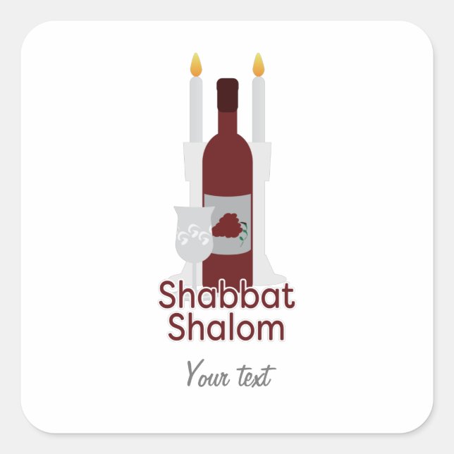 Shabbat Shalom Sticker (Vorderseite)