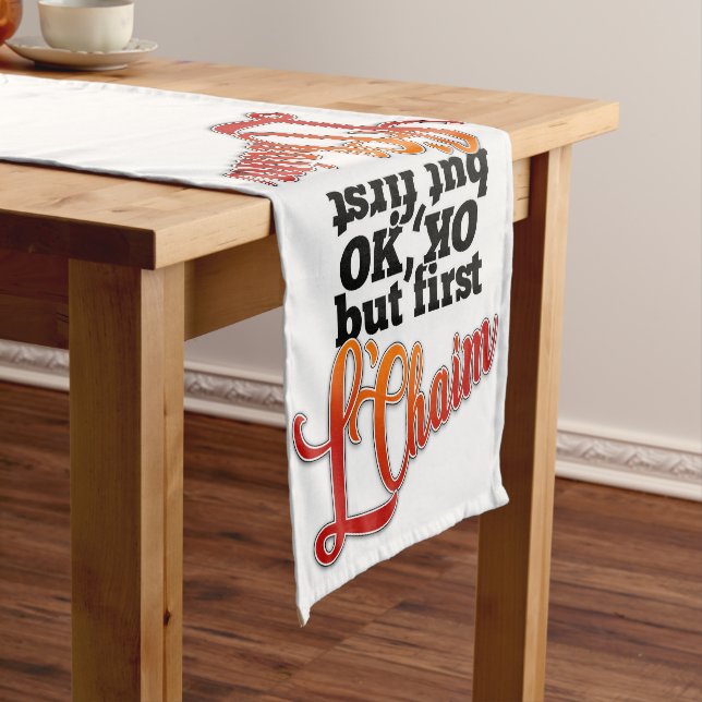 Shabbat Tischläufer Lechaim, Kiddush (Beispiel)