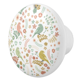 Shabby Birds & Branchen White Keramikknauf
