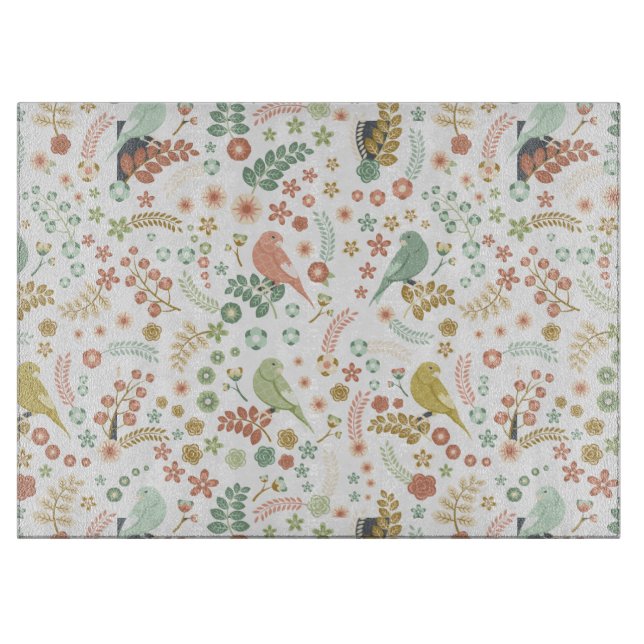 Shabby Birds & Branchen White Schneidebrett (Vorderseite)