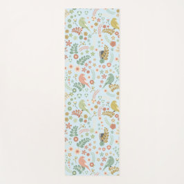Shabby Birds & Branches Blue Yogamatte