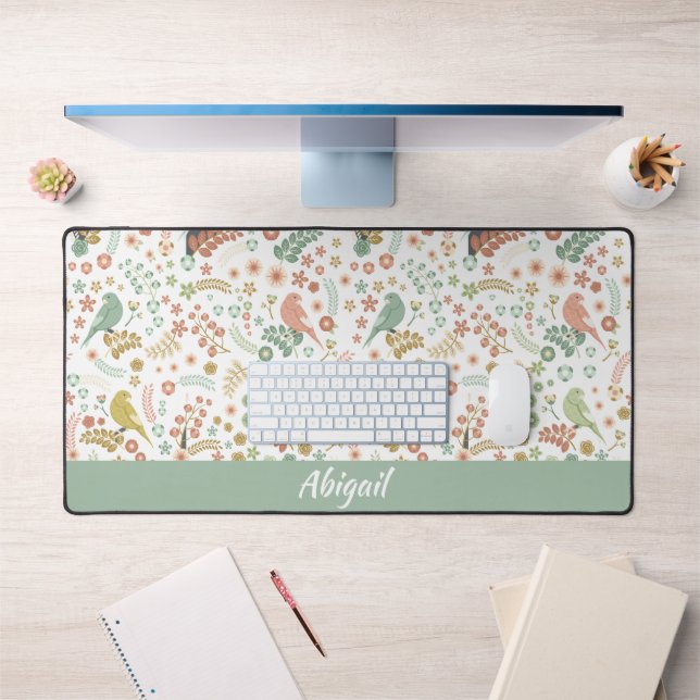 Shabby Birds & Branches Personnalisé (Bureau 1)