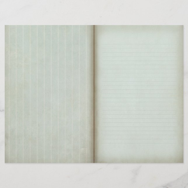 Shabby Blue Striped Scrapbook Journal-Seite (Vorderseite)