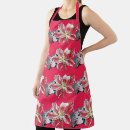 Shabby Blume Red Lily floral Küche Schürze