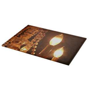 Shabby Chandelier Bling-2-Gold CUTTING BOARD Schneidebrett