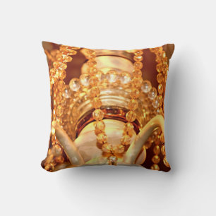 Shabby Chandelier Bling 4-Gold-Sq THROW PILLOW Kissen