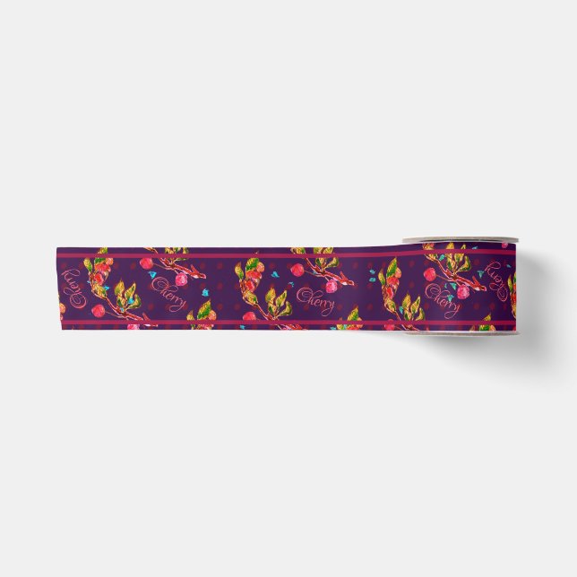 Shabby Cherry Splendor Satin Ribbon Satinband (Vorderseite)