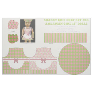 Shabby Chic 18" Puppe schnitt u. näht Stoff