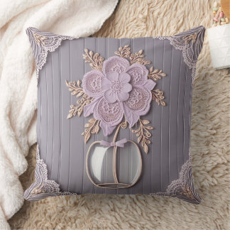 Shabby Chic 3D-Spitzen-Blumen-Wurfkissen Kissen